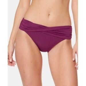 Bleu by Rod Beattie Women's Purple Fold Bikini Bottoms Swimsuit 10 NWT